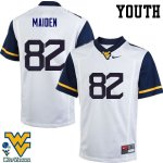 Youth West Virginia Mountaineers NCAA #82 Dominique Maiden White Authentic Nike Stitched College Football Jersey XU15X86OJ